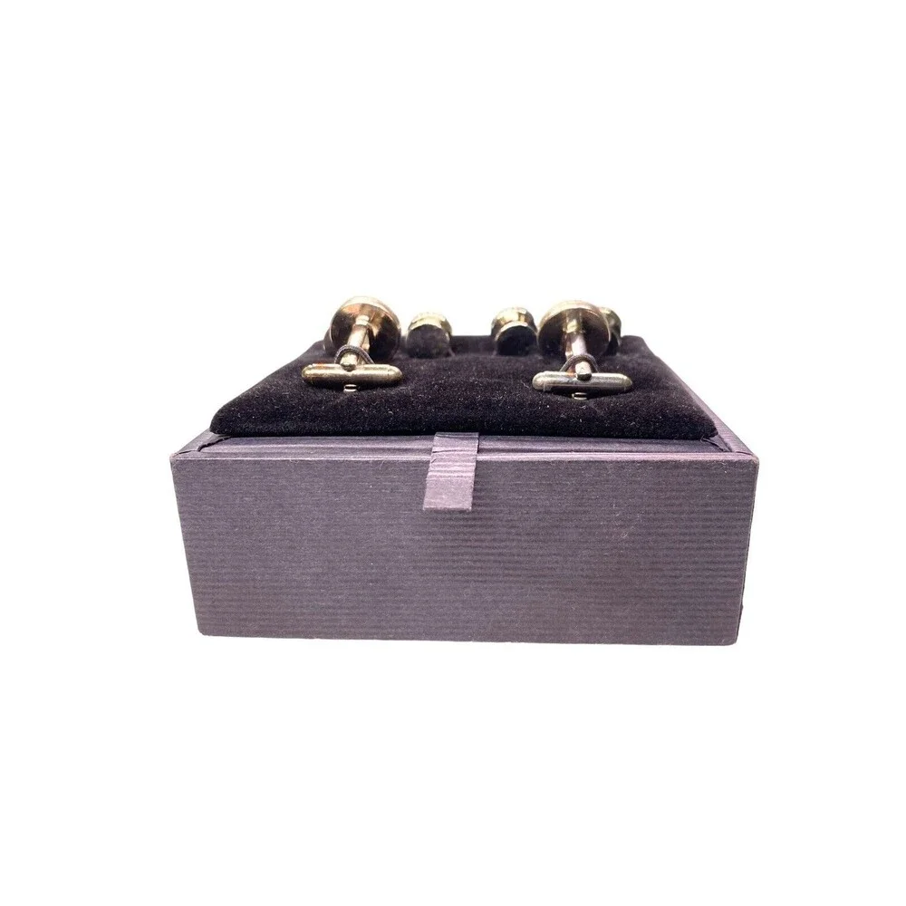 Men's Pronto Uomo Cufflink & Stud Set - Black/Silver - Men’s Warehouse M24298801
